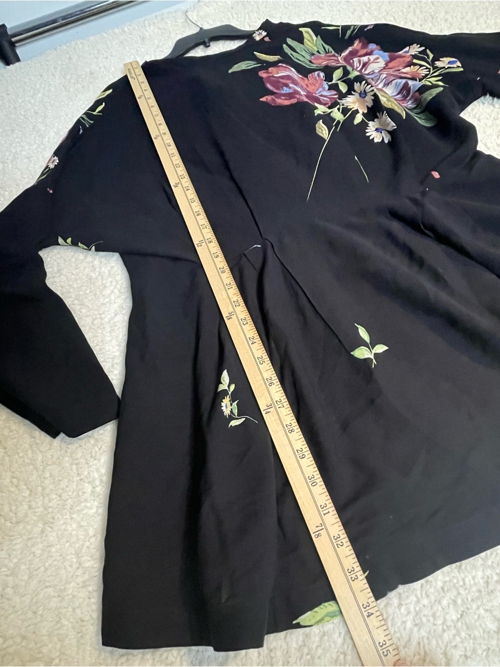 Black Floral Tie-Back Mini Dress - Picture 4 of 6